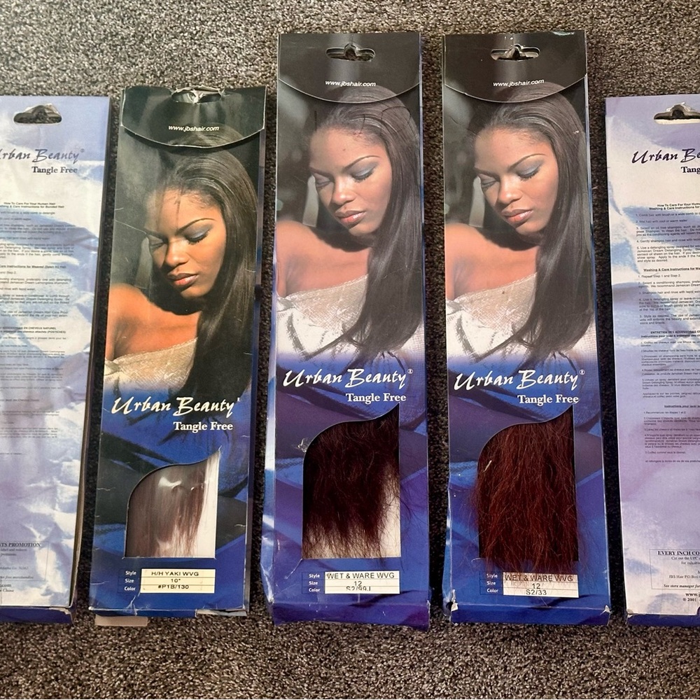 Lot of 5 Urban Beauty Tangle Free Yaki Weave Hair – 10” to 12” – Brand New!